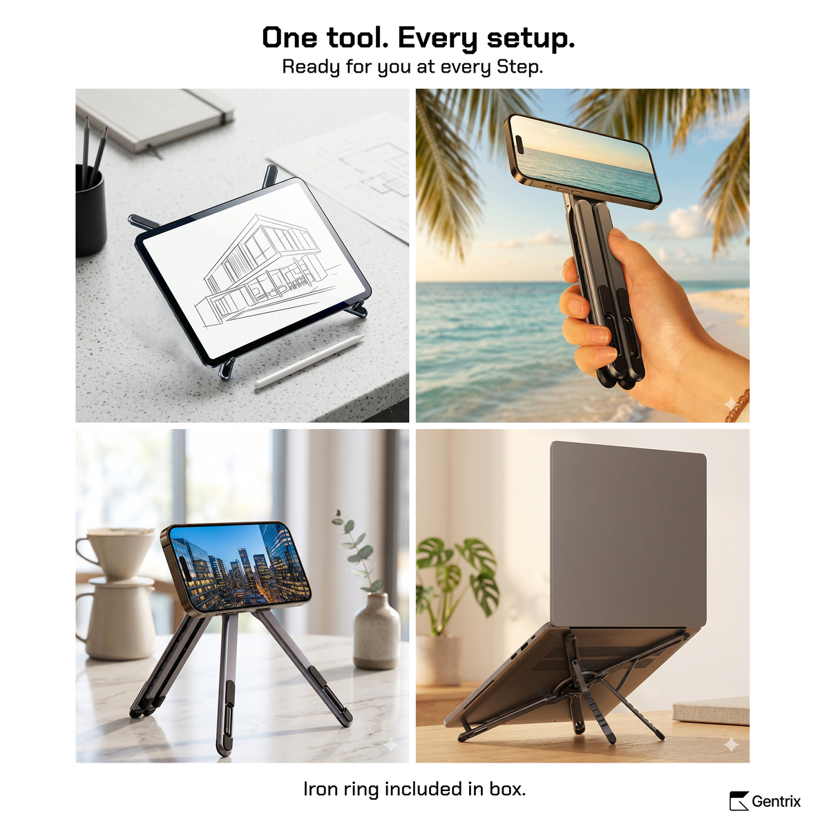Screens in everyday use on a stand at a desk, a beach and a cafe, the kind of daily handling a Nintendo Switch 2 screen protector guards against