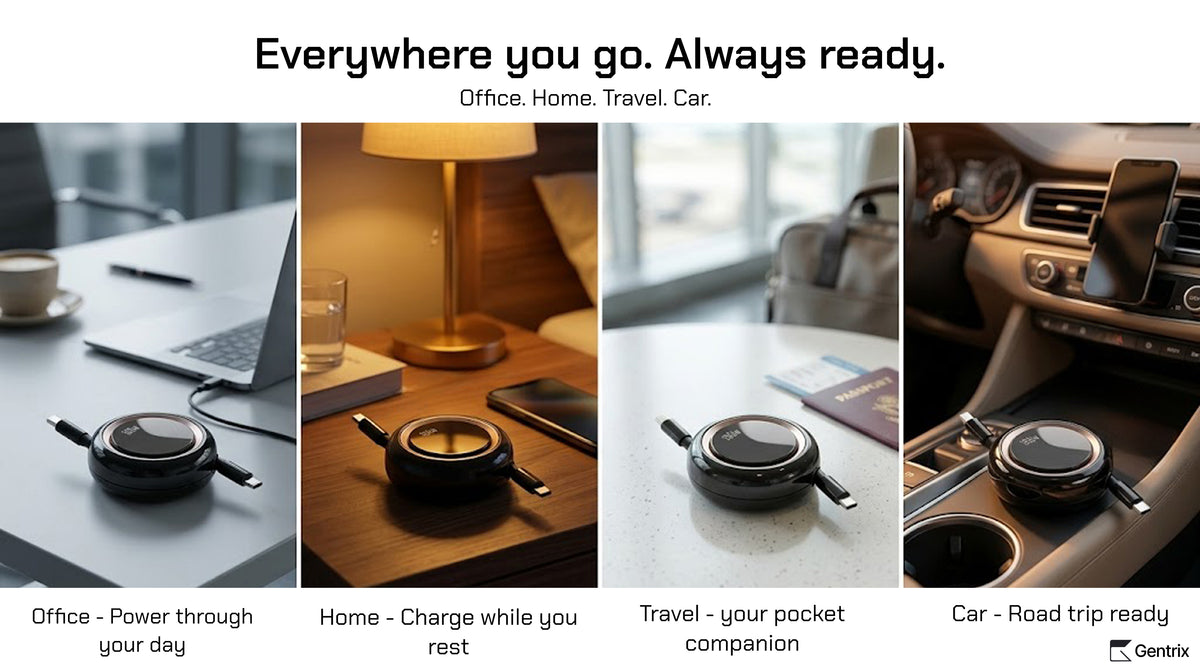 CoilPod 100W 5A Retractable USB C to USB C