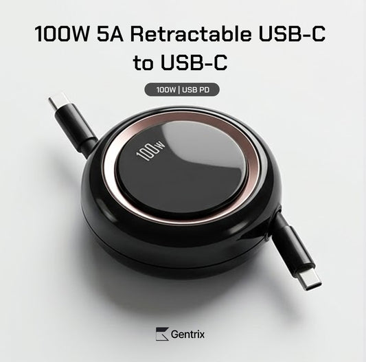 CoilPod 100W 5A Retractable USB C to USB C