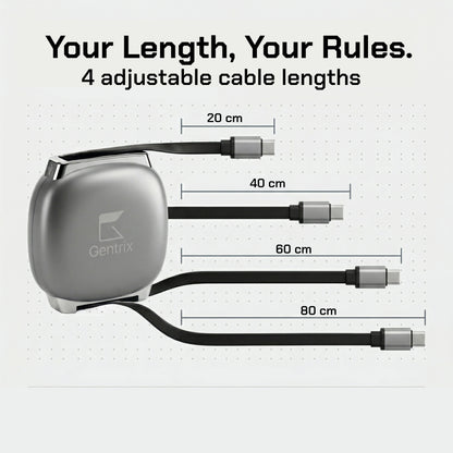 CoilPod 240W 5A Retractable USB C to USB C Cable