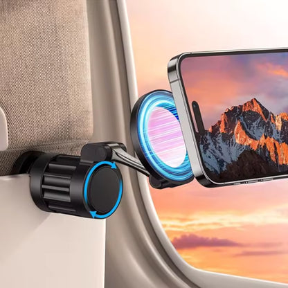 Universal Magnetic Phone Mount | Portable Foldable Stand for Airplane Seat, Train, Carry-on & Office 360° Adjustable