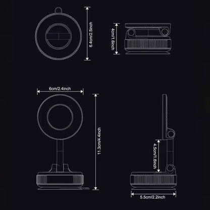 Universal Silicone Suction Cup Car Phone Holder Stand 360° Rotation Magnetic Windshield Car Dashboard Mobile K007 Phone Holder