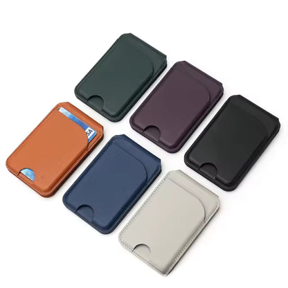 Custom RFID Slim Pu Leather Magnet Card Holder Wallet with ID Window for iphone Series