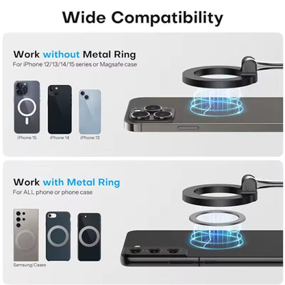 Universal Magnetic Phone Mount | Portable Foldable Stand for Airplane Seat, Train, Carry-on & Office 360° Adjustable