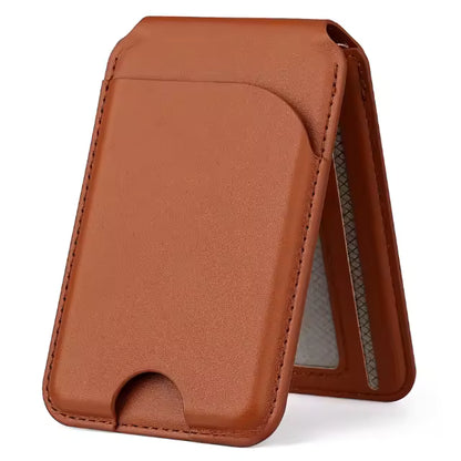 Custom RFID Slim Pu Leather Magnet Card Holder Wallet with ID Window for iphone Series