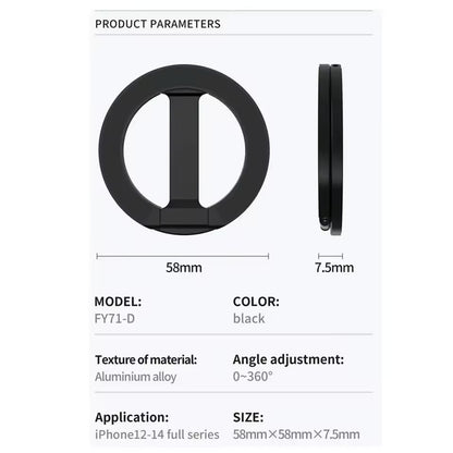 Foldable Double-Sided Magnetic Phone Ring Holder for Magnetic Kickstand Magnet Grip for iPhone 15 14 Huawei Phone Stand Holder