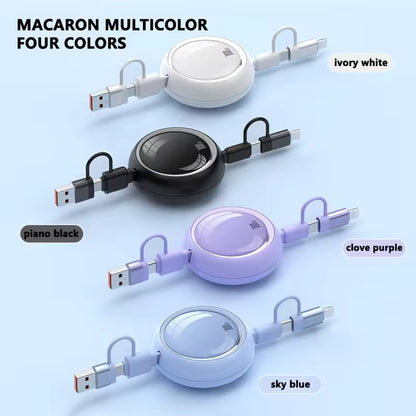 Customized Logo 100W 5A Retractable USB Charger Cable Promotional Gift for Camera Computer Multi-functional 4 1 Fast Charging