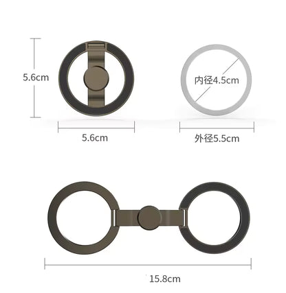 New Double-sided Magnetic Gyroscope Ring Buckle Phone Holder Desktop Foldable Super Strong Magnetic Lazy Holder