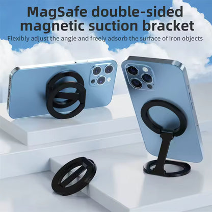 Foldable Double-Sided Magnetic Phone Ring Holder for Magnetic Kickstand Magnet Grip for iPhone 15 14 Huawei Phone Stand Holder