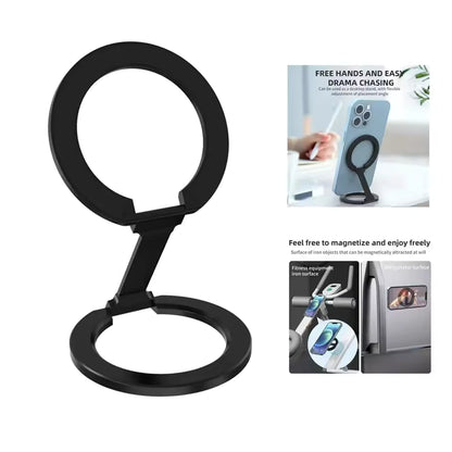 Foldable Double-Sided Magnetic Phone Ring Holder for Magnetic Kickstand Magnet Grip for iPhone 15 14 Huawei Phone Stand Holder