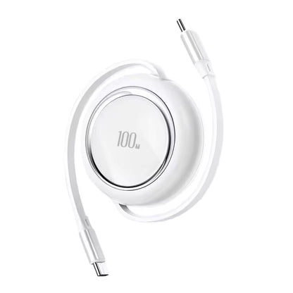 Logo Brand 100W 5A PD New Retractable Quick Charge 27w USB C to USB C Fast Charging Portable Retractable USB Cable