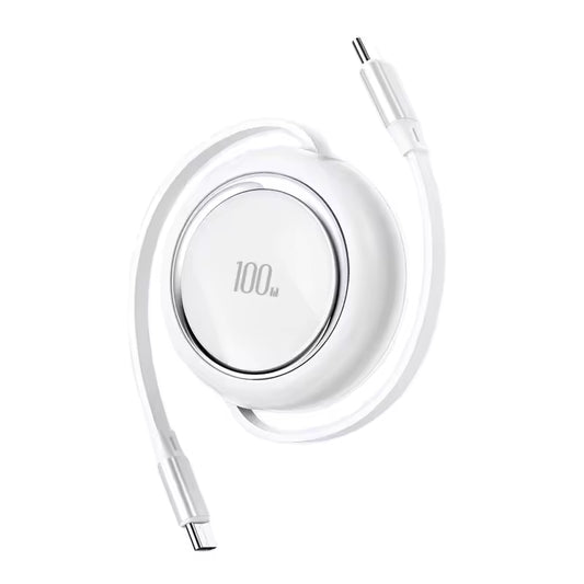 Logo Brand 100W 5A PD New Retractable Quick Charge 27w USB C to USB C Fast Charging Portable Retractable USB Cable