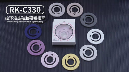 New Style Double-Sided Magnetic Silicone Ring  Holder RK-C330 Pull Ring Liquid Silicone Magnetic Ring Mobile Phone Holder